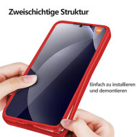 360° Grad Hülle für Xiaomi Redmi Note 15 Pro+ vollschutz Integriertem Displayschutz in Rot