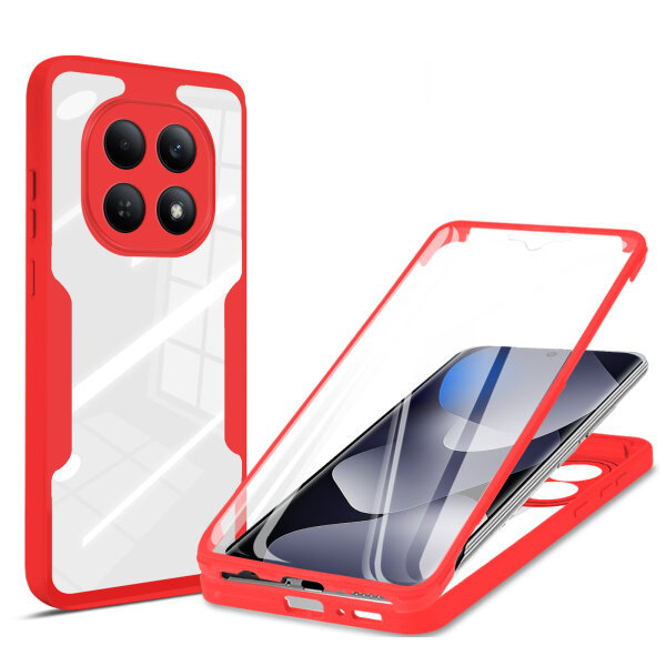 360° Grad Hülle für Xiaomi Redmi Note 15 4G vollschutz Integriertem Displayschutz in Rot
