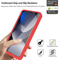 360° Grad Hülle für Xiaomi Redmi Note 15 4G vollschutz Integriertem Displayschutz in Rot