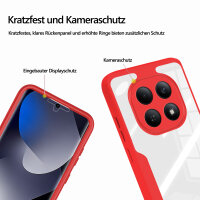 360° Grad Hülle für Xiaomi Redmi Note 15 4G vollschutz Integriertem Displayschutz in Rot
