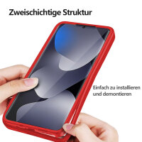 360° Grad Hülle für Xiaomi Redmi Note 15 4G vollschutz Integriertem Displayschutz in Rot
