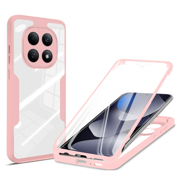 360° Grad Hülle für Xiaomi Redmi Note 15 4G vollschutz Integriertem Displayschutz in Rosa