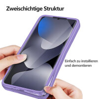 360° Grad Hülle für Xiaomi Redmi Note 15 4G vollschutz Integriertem Displayschutz in Lila