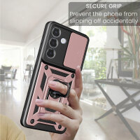 Outdoor Panzer Hülle für Samsung Galaxy S26 mit Kameraschutz Ringhalter Rosegold