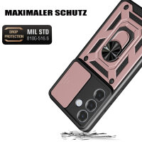 Outdoor Panzer Hülle für Samsung Galaxy S26 mit Kameraschutz Ringhalter Rosegold