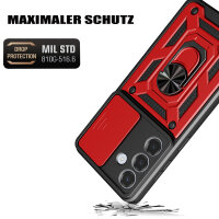 Outdoor Panzer Hülle für Samsung Galaxy S26 mit Kameraschutz Ringhalter Rot