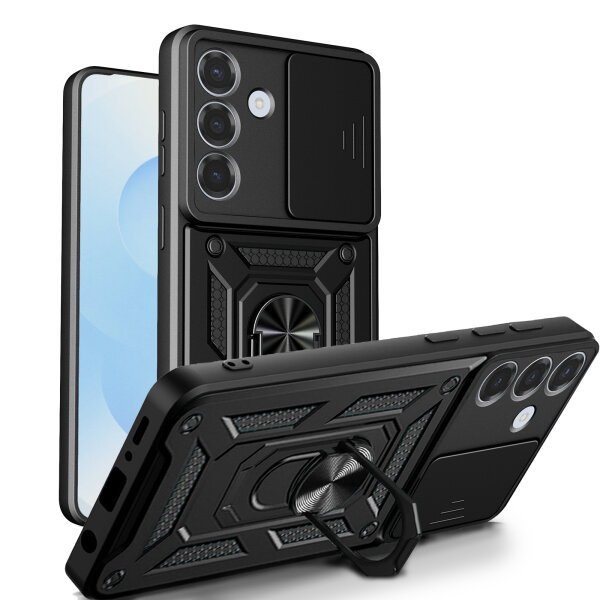Outdoor Panzer Hülle für Samsung Galaxy S26 mit Kameraschutz Ringhalter Schwarz