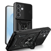 Outdoor Panzer Hülle für Samsung Galaxy S26 mit Kameraschutz Ringhalter Schwarz