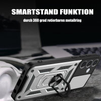 Outdoor Panzer Hülle für Samsung Galaxy S26 mit Kameraschutz Ringhalter Silber
