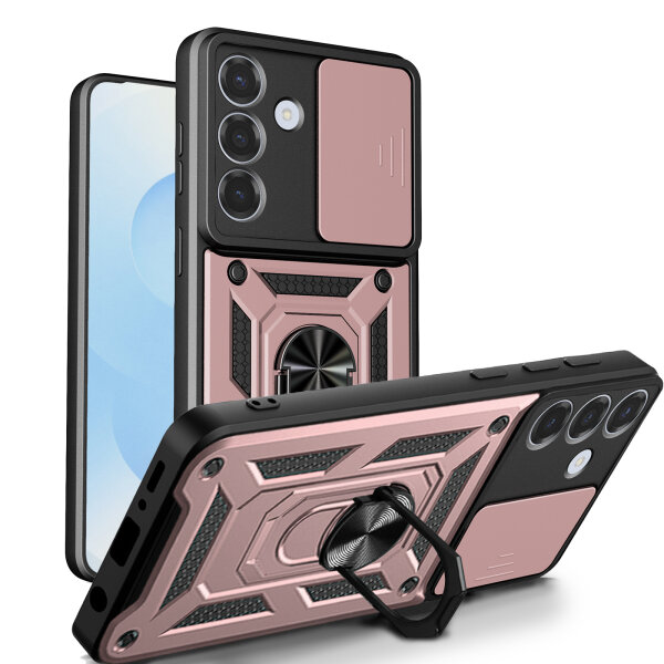 Outdoor Panzer Hülle für Samsung Galaxy S26+ mit Kameraschutz Ringhalter Rosegold