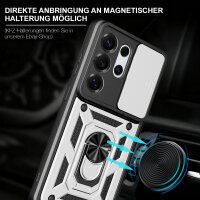 Outdoor Panzer Hülle für Samsung Galaxy S26 Ultra mit Kameraschutz Ringhalter Silber