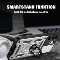 Outdoor Panzer Hülle für Samsung Galaxy S26 Ultra mit Kameraschutz Ringhalter Silber