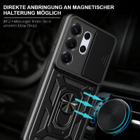 Outdoor Panzer Hülle für Samsung Galaxy S26 Ultra mit Kameraschutz Ringhalter Schwarz