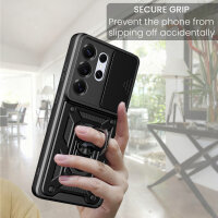 Outdoor Panzer Hülle für Samsung Galaxy S26 Ultra mit Kameraschutz Ringhalter Schwarz
