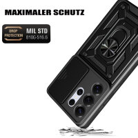 Outdoor Panzer Hülle für Samsung Galaxy S26 Ultra mit Kameraschutz Ringhalter Schwarz