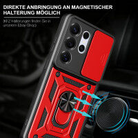 Outdoor Panzer Hülle für Samsung Galaxy S26 Ultra mit Kameraschutz Ringhalter Rot
