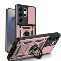 Outdoor Panzer Hülle für Samsung Galaxy S26 Ultra mit Kameraschutz Ringhalter Rosegold