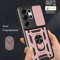 Outdoor Panzer Hülle für Samsung Galaxy S26 Ultra mit Kameraschutz Ringhalter Rosegold