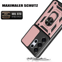 Outdoor Panzer Hülle für Samsung Galaxy S26 Ultra mit Kameraschutz Ringhalter Rosegold