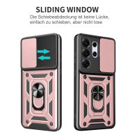 Outdoor Panzer Hülle für Samsung Galaxy S26 Ultra mit Kameraschutz Ringhalter Rosegold