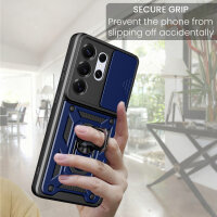 Outdoor Panzer Hülle für Samsung Galaxy S26 Ultra mit Kameraschutz Ringhalter Blau