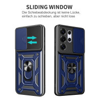 Outdoor Panzer Hülle für Samsung Galaxy S26 Ultra mit Kameraschutz Ringhalter Blau