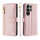 Handykette Samsung Galaxy S26 Ultra Hülle mit Band Handyhülle Kartenfächer PU Leder Umhängetasche in Rosa