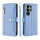 Handykette Samsung Galaxy S26 Ultra Hülle mit Band Handyhülle Kartenfächer PU Leder Umhängetasche in Hellblau