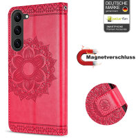Hülle für Samsung Galaxy S26 5G Wallet Case Kartenfächern & Standfunktion in Mandala Rot
