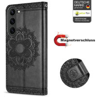 Hülle für Samsung Galaxy S26+ Wallet Case Kartenfächern & Standfunktion in Mandala Schwarz