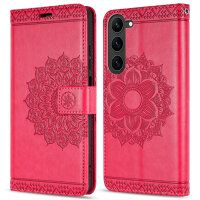 Hülle für Samsung Galaxy S26+ Wallet Case Kartenfächern & Standfunktion in Mandala Rot