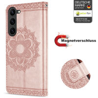 Hülle für Samsung Galaxy S26+ Wallet Case Kartenfächern & Standfunktion in Mandala Rosegold