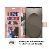 Hülle für Samsung Galaxy S26+ Wallet Case Kartenfächern & Standfunktion in Mandala Rosegold