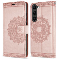 Hülle für Samsung Galaxy S26+ Wallet Case Kartenfächern & Standfunktion in Mandala Rosegold