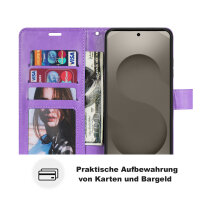 Hülle für Samsung Galaxy S26+ Wallet Case Kartenfächern & Standfunktion in Mandala Lila