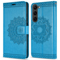 Hülle für Samsung Galaxy S26+ Wallet Case Kartenfächern & Standfunktion in Mandala Blau