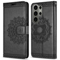 Hülle für Samsung Galaxy S26 Ultra Wallet Case Kartenfächern & Standfunktion in Mandala Schwarz