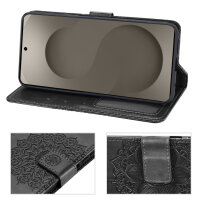 Hülle für Samsung Galaxy S26 Ultra Wallet Case Kartenfächern & Standfunktion in Mandala Schwarz