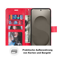 Hülle für Samsung Galaxy S26 Ultra Wallet Case Kartenfächern & Standfunktion in Mandala Rot