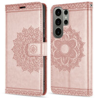 Hülle für Samsung Galaxy S26 Ultra Wallet Case Kartenfächern & Standfunktion in Mandala Rosegold