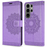 Hülle für Samsung Galaxy S26 Ultra Wallet Case Kartenfächern & Standfunktion in Mandala Lila