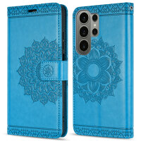 Hülle für Samsung Galaxy S26 Ultra Wallet Case Kartenfächern & Standfunktion in Mandala Blau