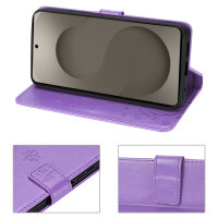 Hülle für Samsung Galaxy S26 Ultra Wallet Case Kartenfächern & Standfunktion in Blume Lila