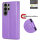 Hülle für Samsung Galaxy S26 Ultra Wallet Case Kartenfächern & Standfunktion in Blume Lila