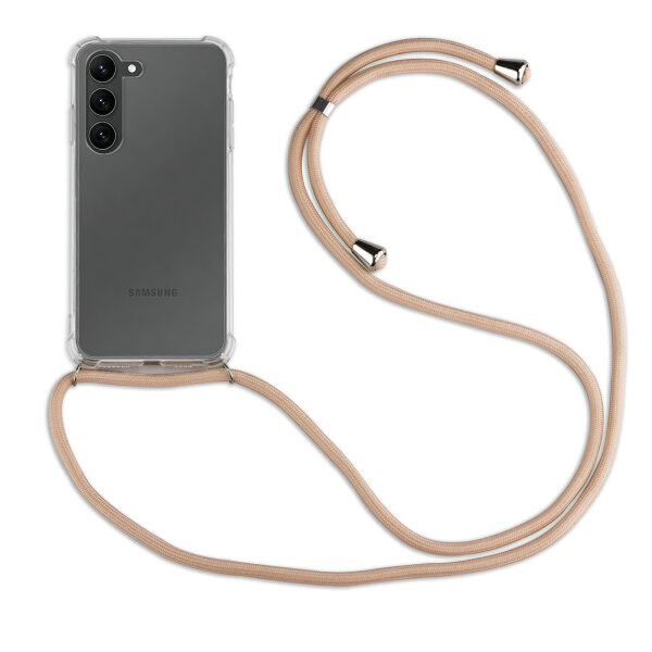 Handykette für Samsung Galaxy S26+ Handyhülle mit Band in Beige / Braun