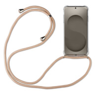 Handykette für Samsung Galaxy S26+ Handyhülle mit Band in Beige / Braun