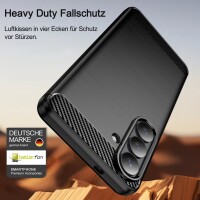 Carbon Hülle für Samsung Galaxy S26+ Handyhülle Back Cover Handy Tasche Bumper in Schwarz
