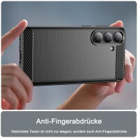 Carbon Hülle für Samsung Galaxy S26+ Handyhülle Back Cover Handy Tasche Bumper in Schwarz