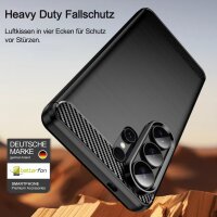 Carbon Hülle für Samsung Galaxy S26 Ultra Handyhülle Back Cover Handy Tasche Bumper Schwarz