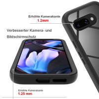 360 Grad Hülle für Google Pixel 10A Fullbody Case Schutzhülle Vorne Hinten Panzer in Schwarz